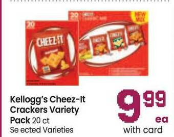 Safeway Kellogg's Cheez-It Crackers Variety Pack 20 Ct offer
