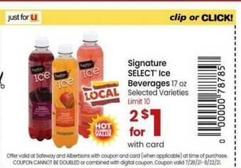 Safeway Signature Select® Ice Beverages 17 Oz offer