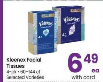 Safeway Kleenex Facial Tissues 4 Pk • 60-144 Ct offer