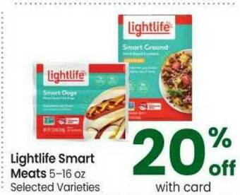 Safeway Lightlife Smart Meats 20% Off With Card offer