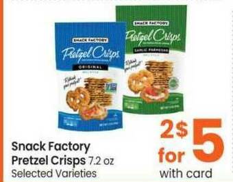 Safeway Snack Factory Pretzel Crisps offer