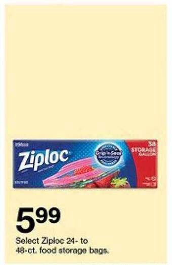 Target Select ziploc food storage bags offer