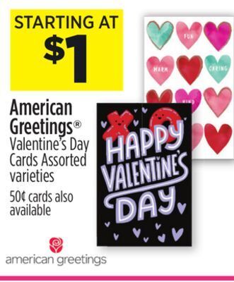Dollar General American greetings® valentine's day cards offer