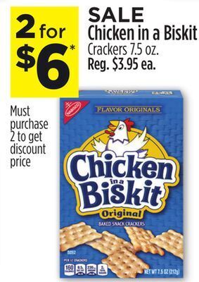 Dollar General Nabisco chicken in a biskit crackers offer