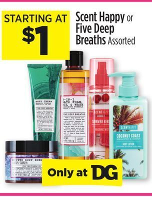 Dollar General Scent happy or five deep breaths offer