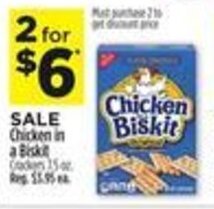 Dollar General Chicken in a Biskit Crackers offer