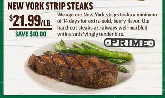 Central Market New york strip steaks offer