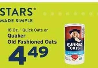 Hannaford Quaker old fashioned oats offer
