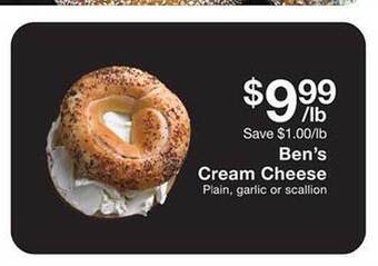 Fairway Store Market Ben's cream cheese offer