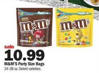 Meijer M&m's party size bags offer