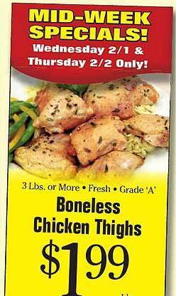 Morton Williams Boneless chicken thighs offer