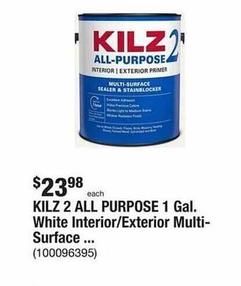The Home Depot Kilz 2 all purpose 1 gal. white interior exterior multi-surface … offer