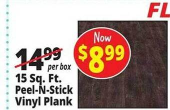 Ocean State Job Lot 15 sq. ft. peel-n-stick vinyl plank offer
