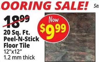 Ocean State Job Lot 20 sq. ft. peel-n-stick floor tile offer