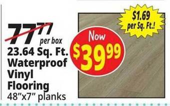 Ocean State Job Lot 23.64 sq. ft. waterproof vinyl flooring offer