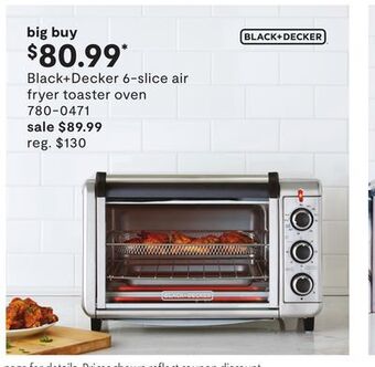 JC Penney Black + decker 6-slice air fryer toaster oven offer