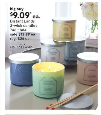 JC Penney Distant lands 3-wick candles offer