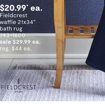 JC Penney Fieldcrest waffle 21x34" bath rug offer