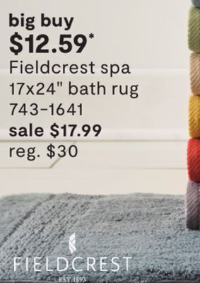 JC Penney Fieldcrest spa 17x24" bath rug offer