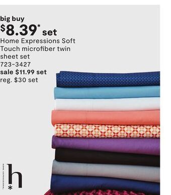 JC Penney Home expressions soft touch microfiber twin sheet set offer