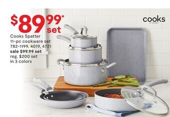JC Penney Cooks spatter 11-pc cookware set offer