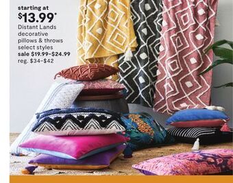 JC Penney Distant lands decorative pillows & throws offer