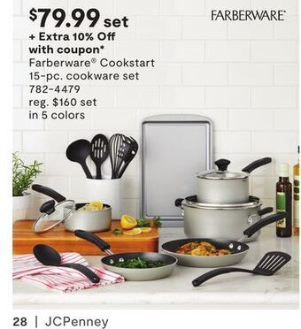 JC Penney Farberware® cookstart 15-pc. cookware set offer