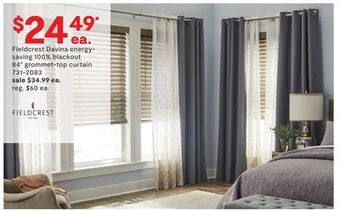 JC Penney Fieldcrest davina energy-saving 100% blackout 84" grommet-top curtain offer