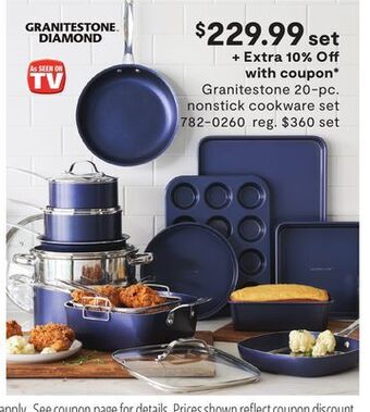 JC Penney Granitestone 20-pc. nonstick cookware set offer