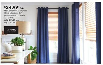 JC Penney Max blackout campbell 100% blackout 84" grommet-top curtain offer