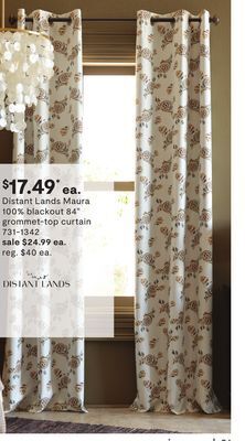 JC Penney Distant lands maura 100% blackout 84" grommet-top curtain offer