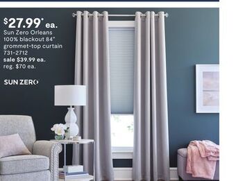 JC Penney Sun zero orleans 100% blackout 84" grommet-top curtain offer