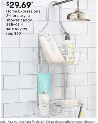 JC Penney Home expressions 2-tier acrylic shower caddy offer