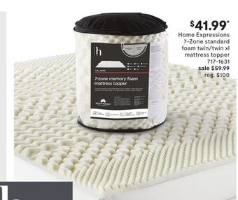 JC Penney Home expressions 7-zone standard foam twin/twin xl mattress topper offer