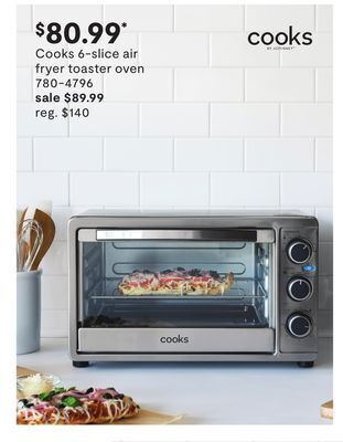JC Penney Cooks 6-slice air fryer toaster oven offer