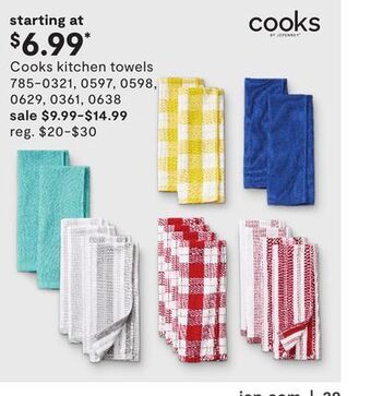 JC Penney Cooks kitchen towels offer