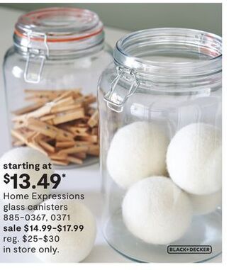 JC Penney Home expressions glass canisters offer