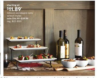 JC Penney Gibson serveware sets offer