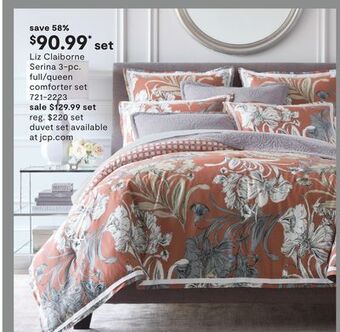 JC Penney Liz claiborne serina 3-pc. full/queen comforter set offer