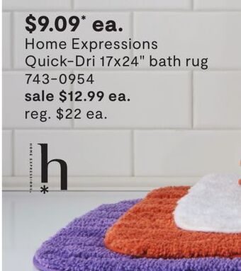 JC Penney Home expressions quick-dri 17x24" bath rug offer
