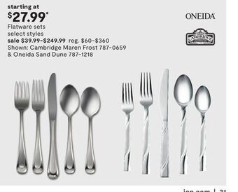 JC Penney Flatware sets offer