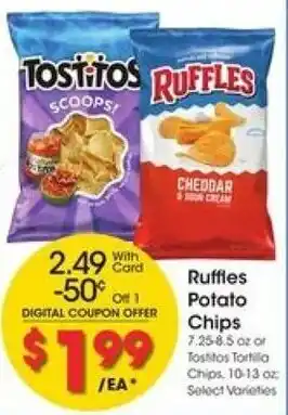 Kroger Ruffles Potato Chips 7.25-8.5oz offer