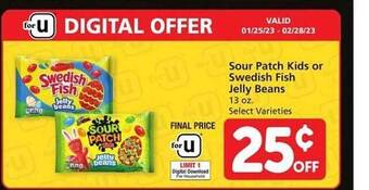 Vons Sour patch kids or swedish fish jelly beans offer