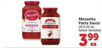 Vons Mezzetta pasta sauce offer