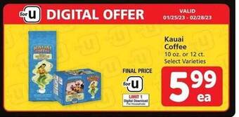 Vons Kauai coffee offer