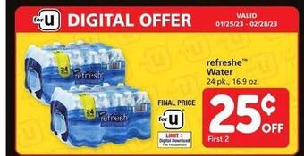 Vons Refreshe water offer