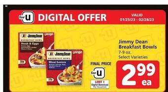 Vons Jimmy dean breakfast bowls offer