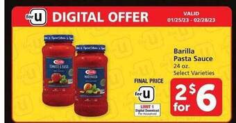Vons Barilla pasta sauce offer