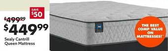 Big Lots Sealy cantrill queen mattress offer