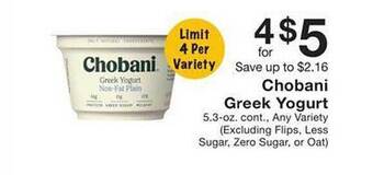 Fairway Store Market Chobani greek yogurt offer
